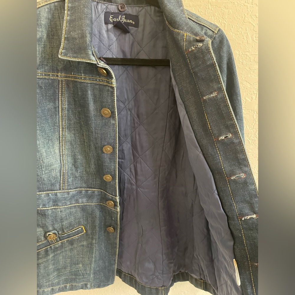 Y2K Earl Jeans Denim Utility Tailored Style Jacket - Picture 8 of 8